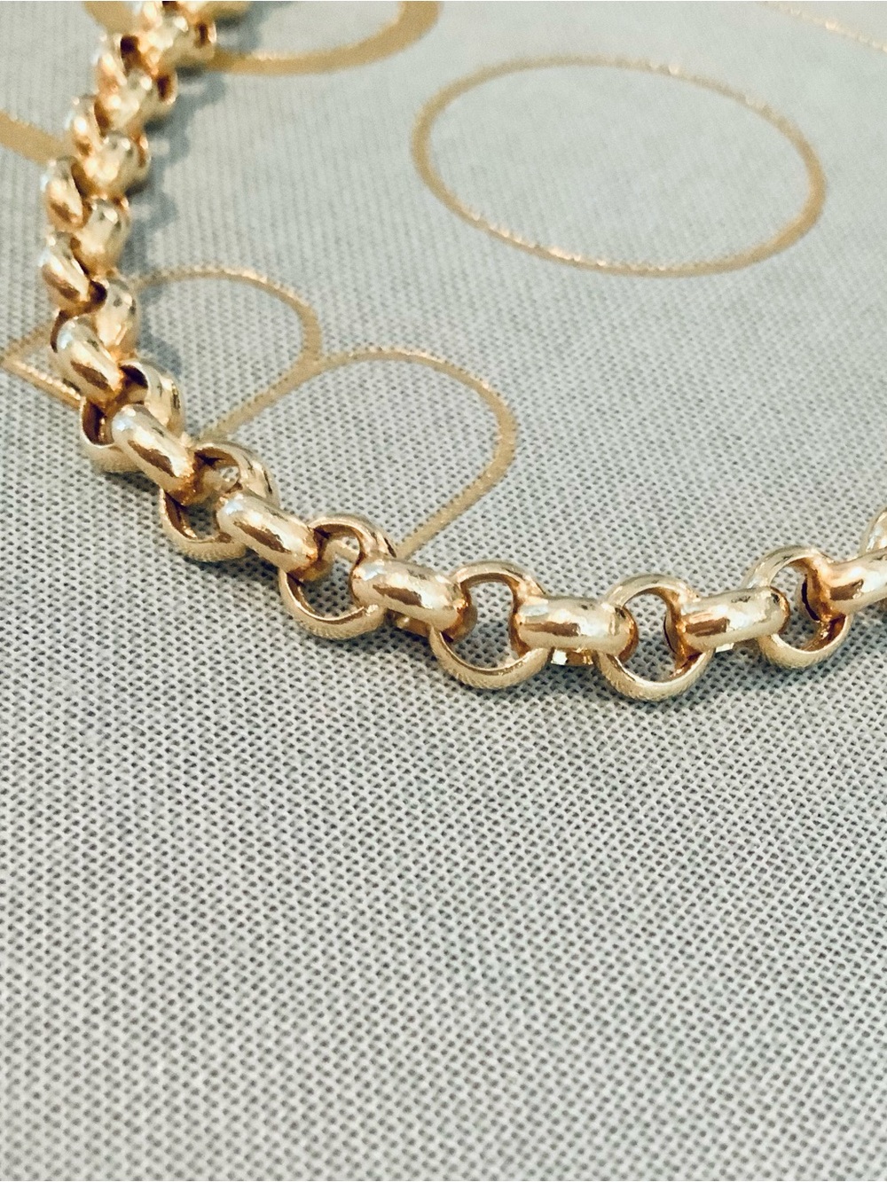 14k Solid Gold Rolo Link Bracelet - Picture 2 of 6